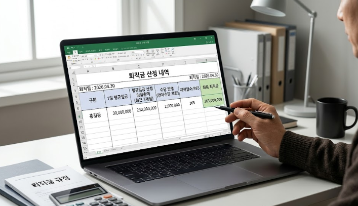 퇴직금은 정산시기에 따라 다릅니다.
