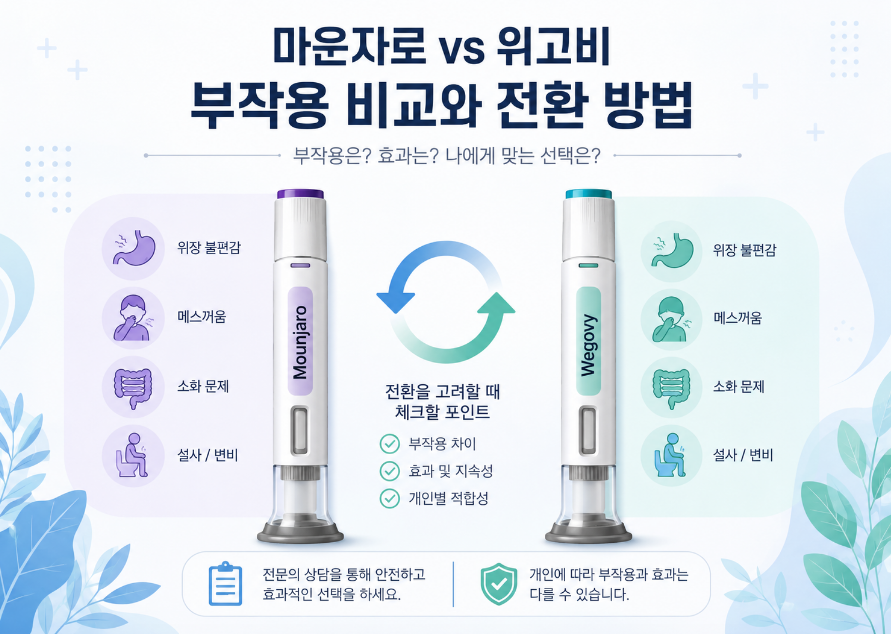 마운자로 위고비 부작용과 갈아타기 비교